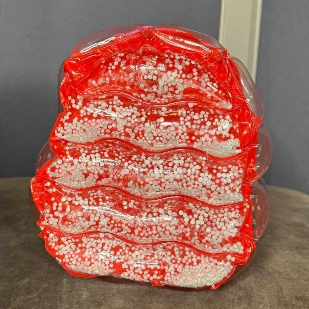 Red Inflatable Bubble BackPack Foam Ball New in Packaging One Size